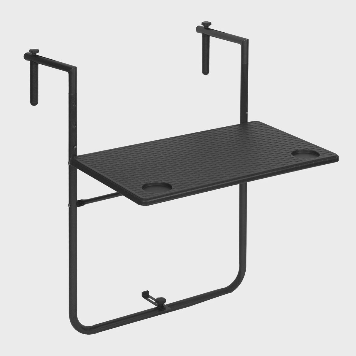 Opklapbare Balkontafel - Hangend, Verstelbaar in Hoogte, Rotan Look - Ideaal voor Buiten