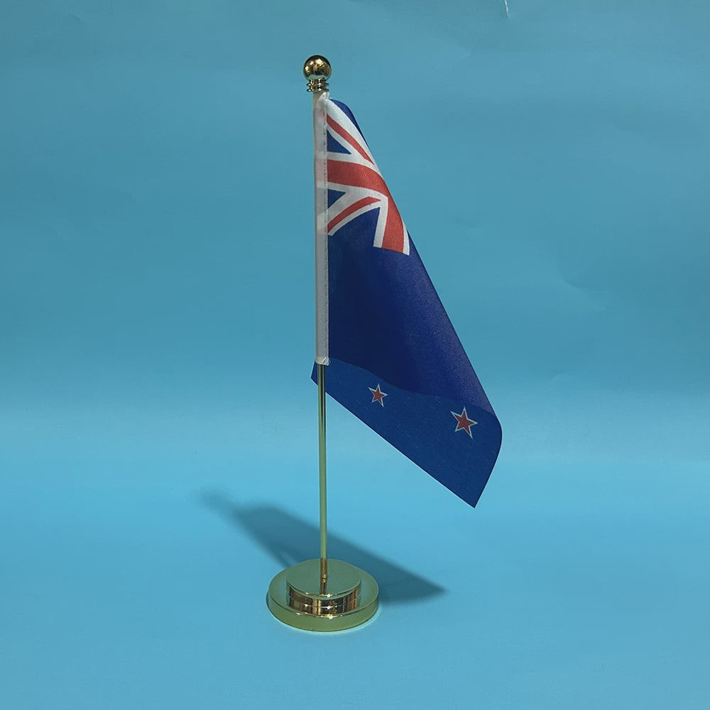 Nieuw-Zeeland Bureauvlag 14x21cm Polyester - Officiële Nationale Vlag