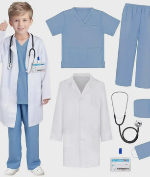 Kinders Dokter en Verpleegster Kostuum Set - Speelgoed Medische Uniform met Labjas