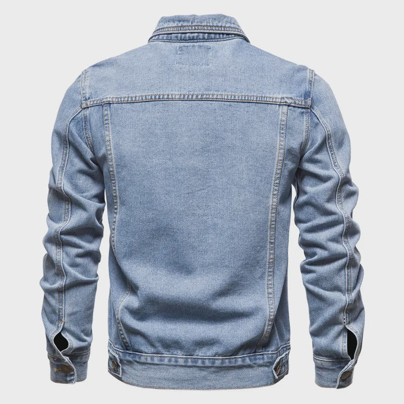 Herfst Denim Jas Heren - Vintage Motor Stijl Slim Fit Katoen Casual Zwart Blauw