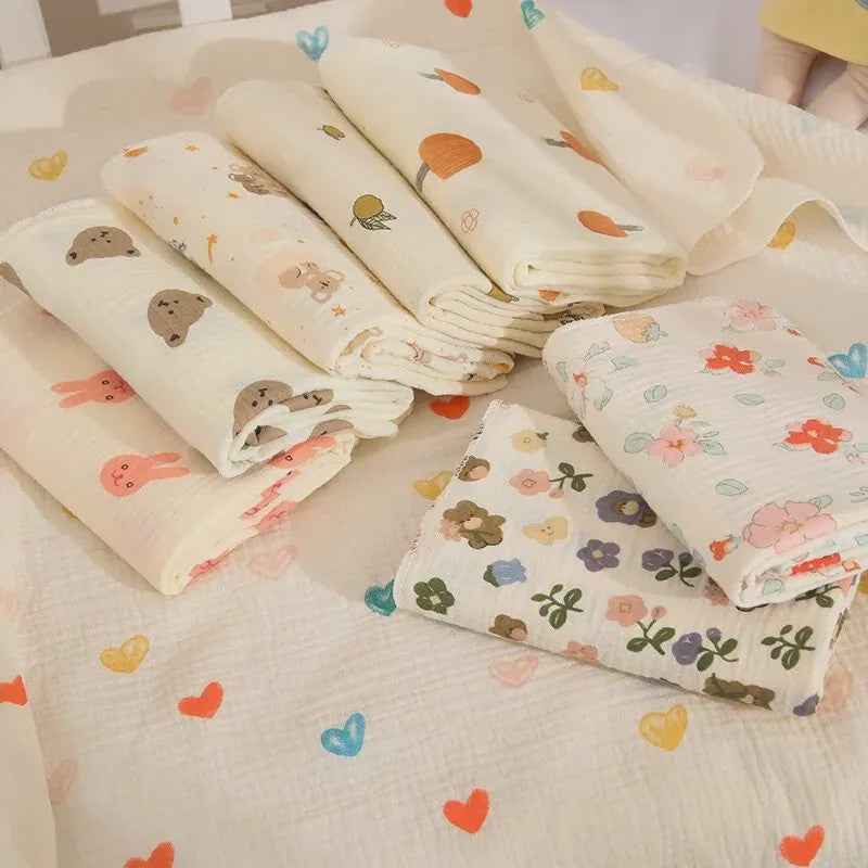 Zachte Muslin Swaddle Deken voor Baby's - Katoen, 80x80cm, met schattige prints