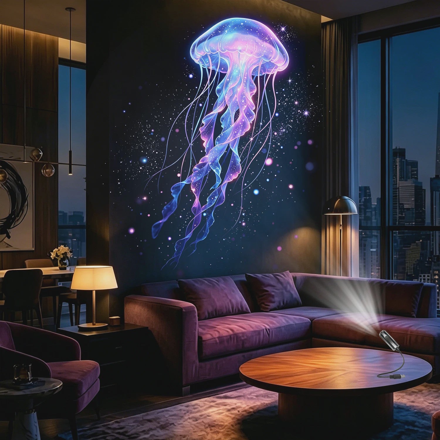 Galaxy Oceaan Projector Lamp - Romantische Sfeer & Nachtlampje met USB