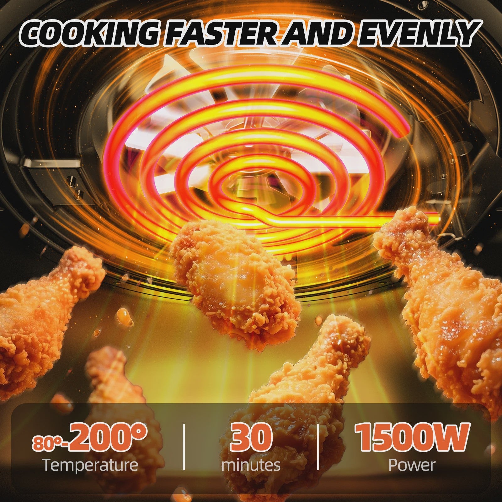 Airfryer 3.5L 1500W - 12 Programma's & Vaatwasserbestendig - Compact & Krachtig