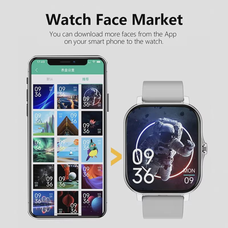 Lenovo Smartwatch 1.83'' - Waterdicht, Fitness Tracker, Bellen & Gezondheidsmonitor (iOS/Android)