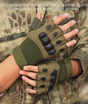 Tactische Half-Vinger Handschoenen voor Outdoor Sport, Fitness & Motor - Schokabsorberend