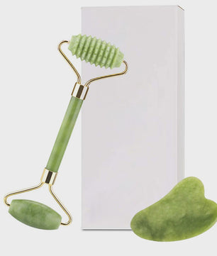 Jade Roller & Gua Sha Set: Dubbelzijdige Gezichtsroller voor Lifting en Ontzwellen