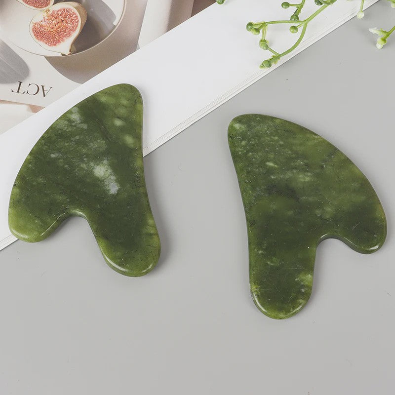 Xiuyan Jade Gua Sha Hartvorm Massagetool voor Gezicht & Nek