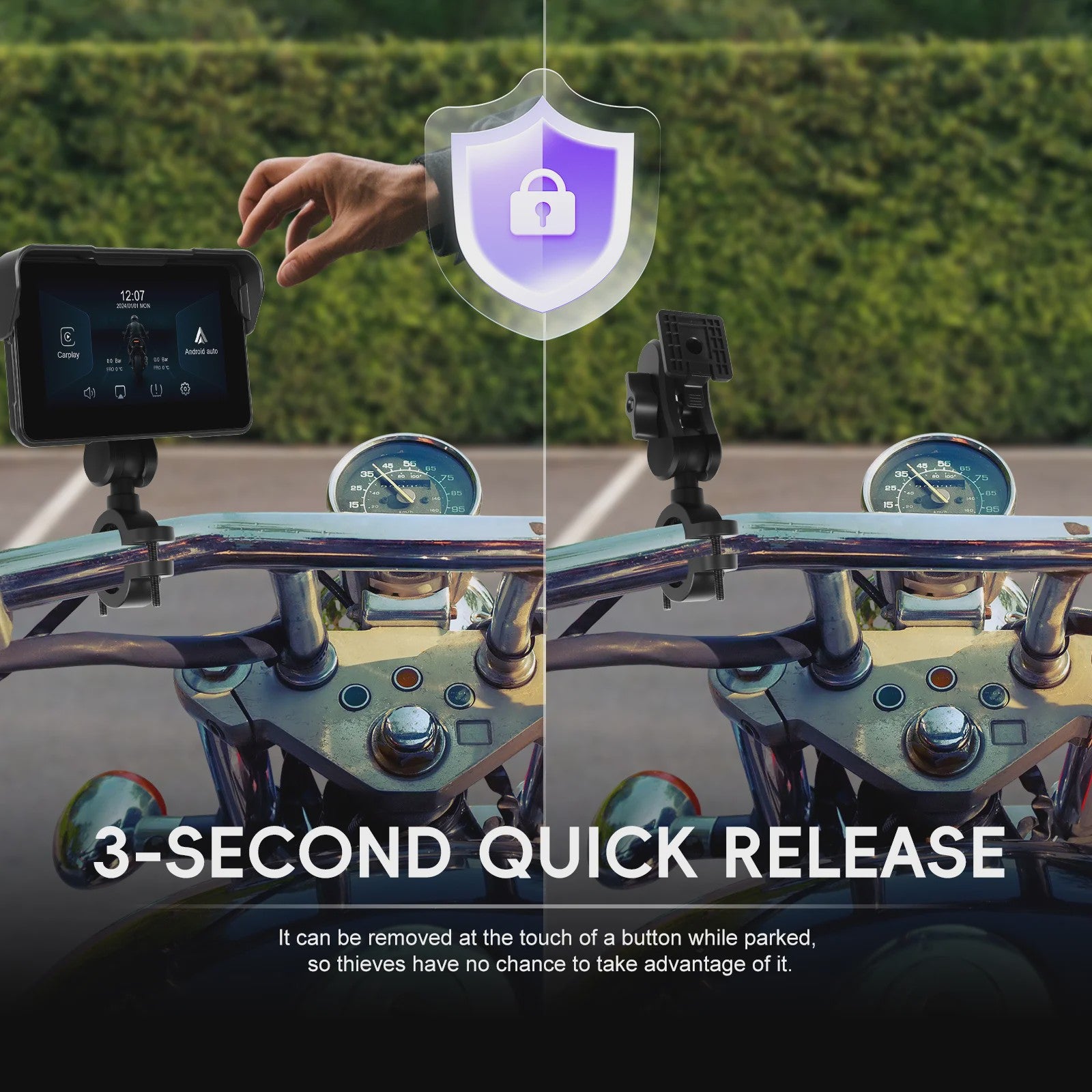 5" Motorfiets Navigatie Display met Draadloze CarPlay & Android Auto