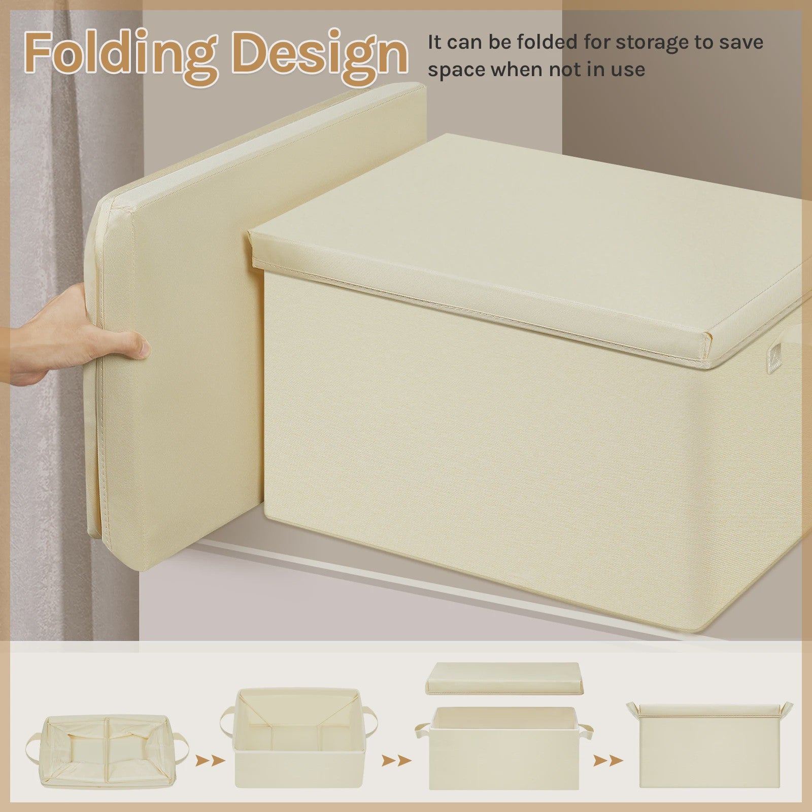 Set Opbergdozen met Deksel - Opvouwbare Stoffen Organizers voor Kleding, Dekbedden en Meer