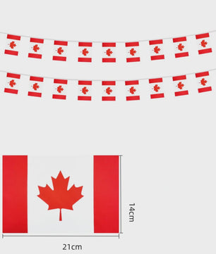 Canada Vlaggenlijn 20 Stuks - 14x21cm - Feest & Festival Decoratie