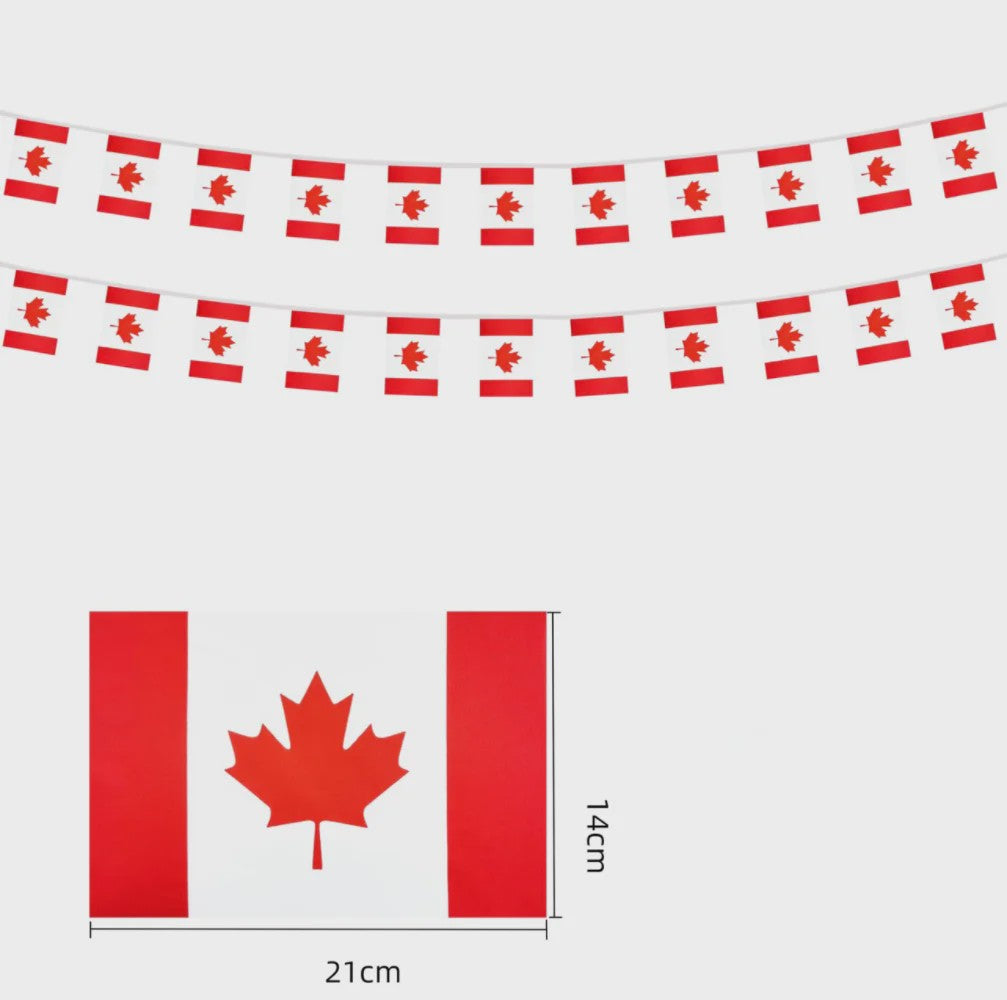 Canada Vlaggenlijn 20 Stuks - 14x21cm - Feest & Festival Decoratie
