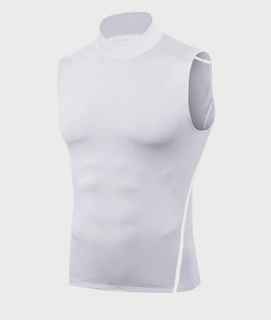 Heren Mouwloos Compressie Turtleneck Tanktop - Sneldrogend Sport Base Layer