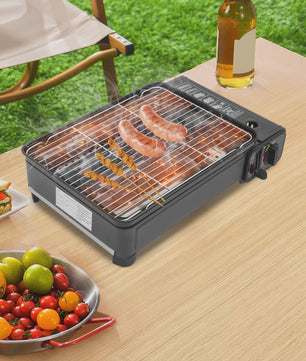 Draagbare Gas BBQ Grill & Kooktoestel - 2.2KW Outdoor Camping LPG/Butaan met Koffer