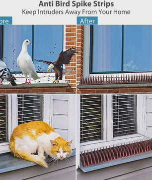 12x Humane Vogel- en Kattenwering - Plastic Prikkelstrips, Geen Stroom Nodig - 43cm per strip