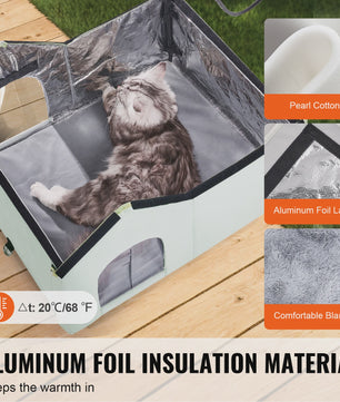 Verwarmd Kattenhuis Buiten - Waterdicht & Verstelbare Temperatuur voor de Winter
