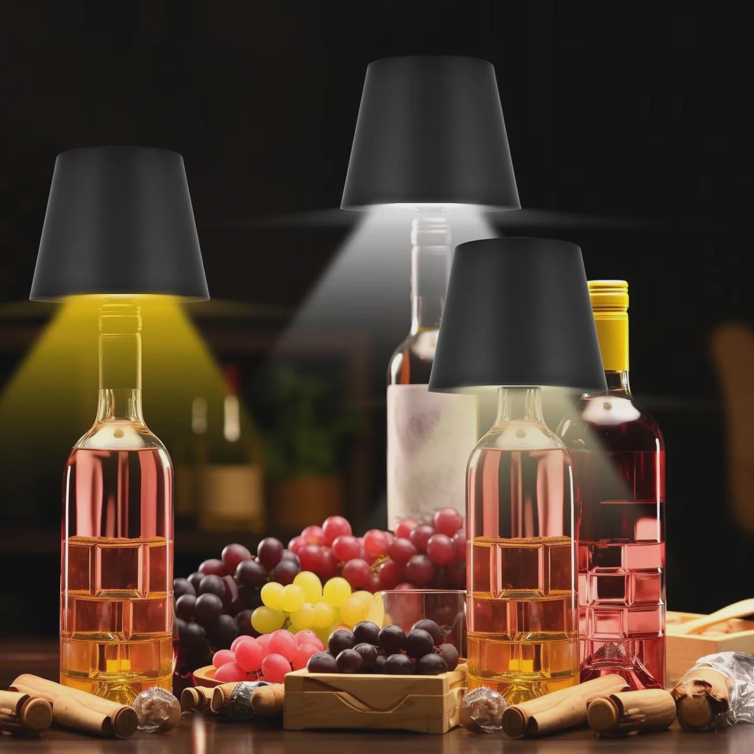 Draadloze Fles Tafellamp met USB, Touch Control & 3 Kleuren - Sfeervolle Verlichting