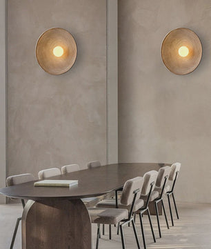 Nordic Wabi-Sabi Wandlamp Rond - Sfeervolle Resin Sconce voor Woonkamer & Slaapkamer