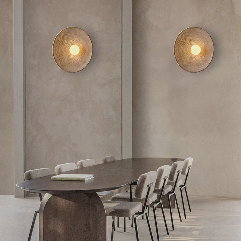 Nordic Wabi-Sabi Wandlamp Rond - Sfeervolle Resin Sconce voor Woonkamer & Slaapkamer