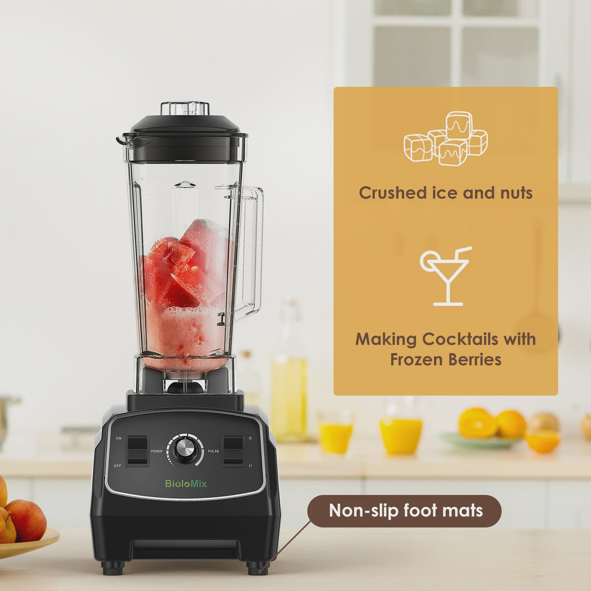 Krachtige BPA-vrije Blender 2200W - Professionele Mixer, Juicer & Foodprocessor