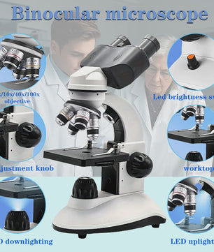 Professioneel Binoculair Optisch Microscoop (40x-5000x) met LED Verlichting en 4-Hole Revolver