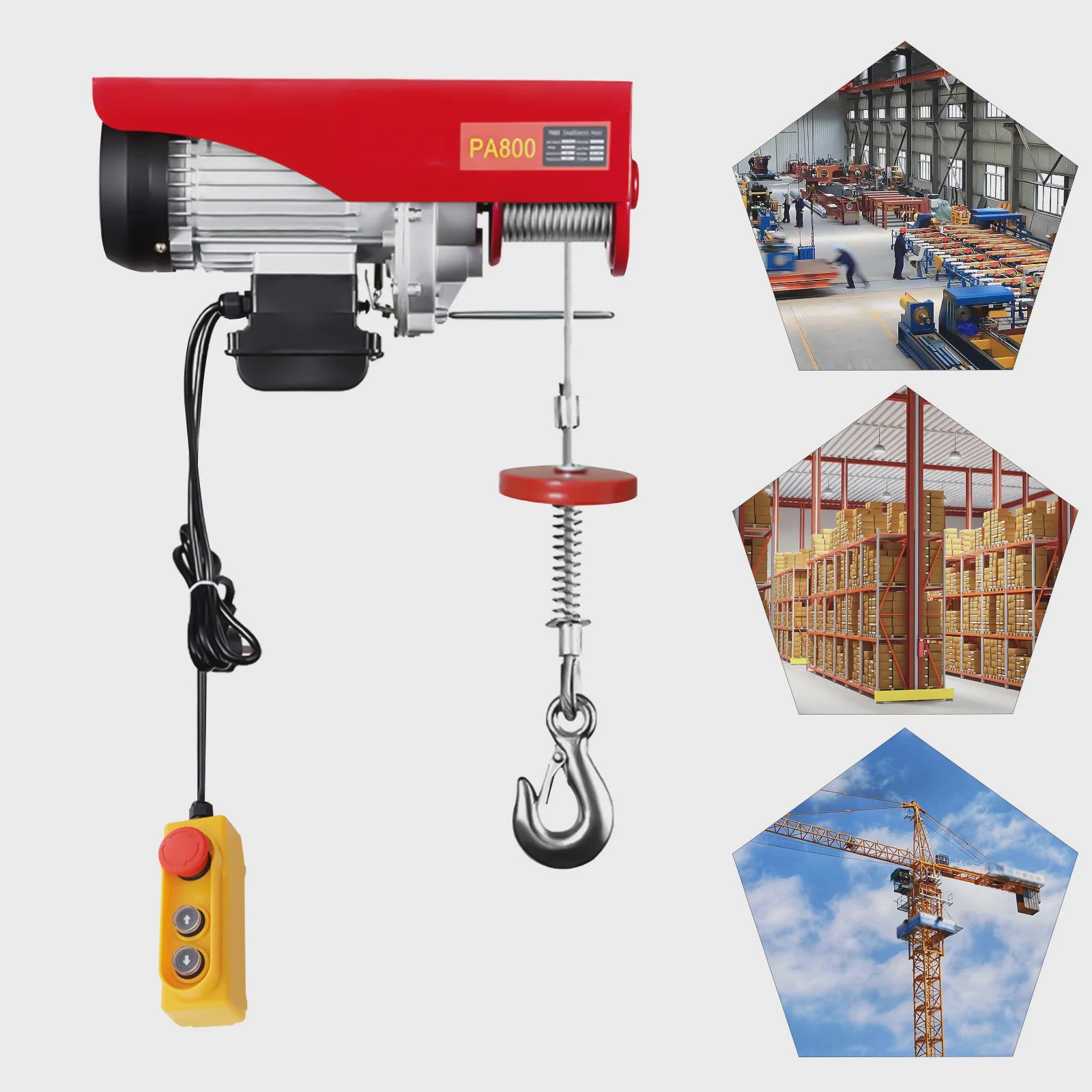 Elektrische Takel 800/1000kg - Krachtige Lier voor Werkplaats, Magazijn & Bouw