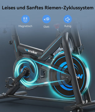 Wenoker Hometrainer Fiets met App - Stille Ergometer Spinning Bike voor Thuis (max 160kg)
