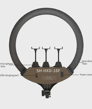 18 Inch Ring Light LED Videolamp met Statief en Telefoonhouder voor YouTube, Selfie & Studio Fotografie