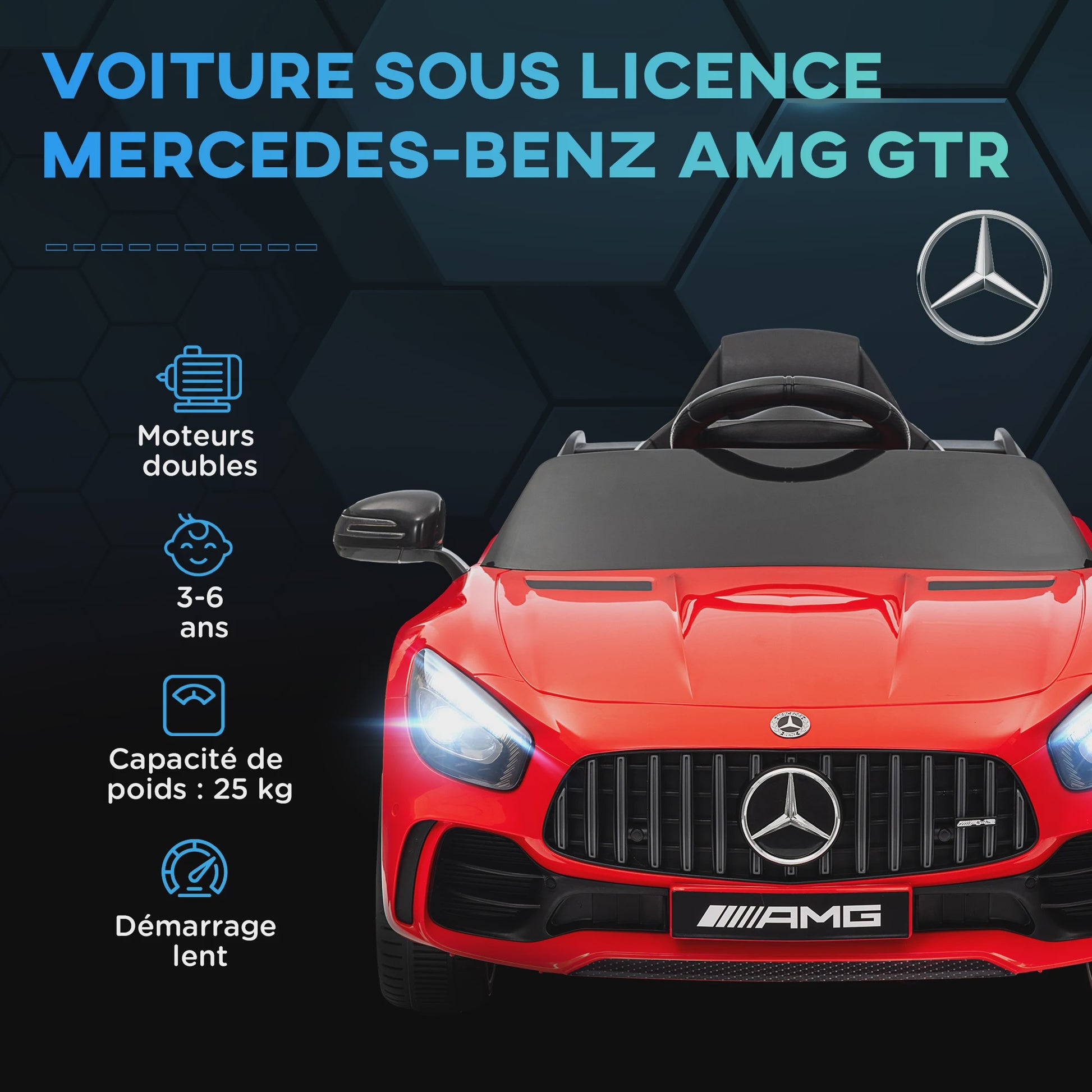 Elektrische Kinderauto Mercedes-Benz AMG GTR 12V met 2.4G Afstandsbediening