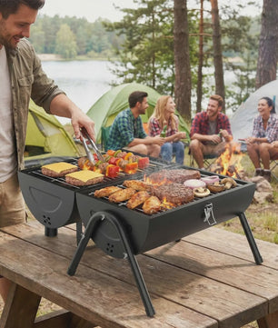 Draagbare Houtskool BBQ Grill - Compacte Barbecue voor Camping & Outdoor