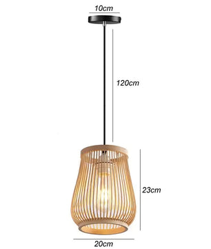 Rotan Hanglamp van Handgemaakt Bamboe – Natuurlijke Plafondlamp met E27 Fitting – Boho & Japandi Design – Voor Woonkamer, Eetkamer & Slaapkamer
