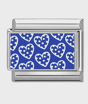 Modulaire RVS Bedel Links - Italiaanse Charm Collectie - Blue Series