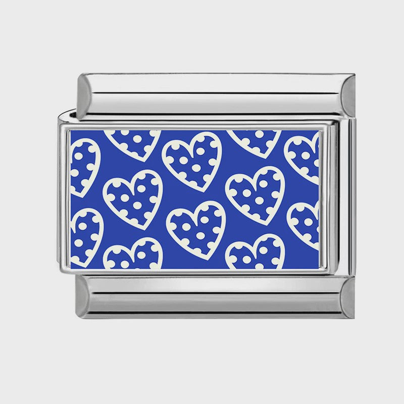 Modulaire RVS Bedel Links - Italiaanse Charm Collectie - Blue Series