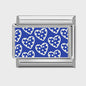 Modulaire RVS Bedel Links - Italiaanse Charm Collectie - Blue Series
