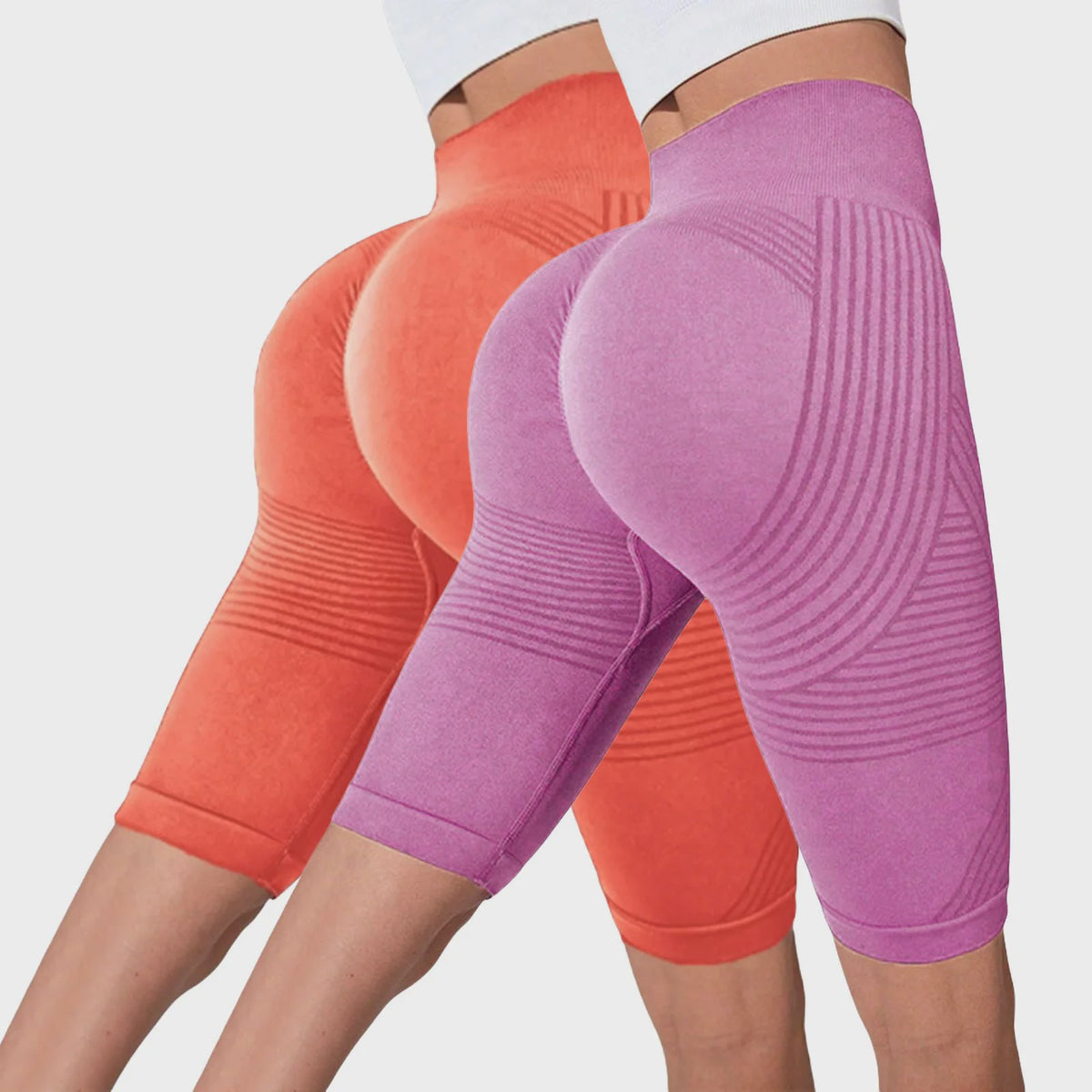2-Pack Seamless High-Waisted Yoga Shorts met Push-Up Effect - Perfect voor Fitness & Training