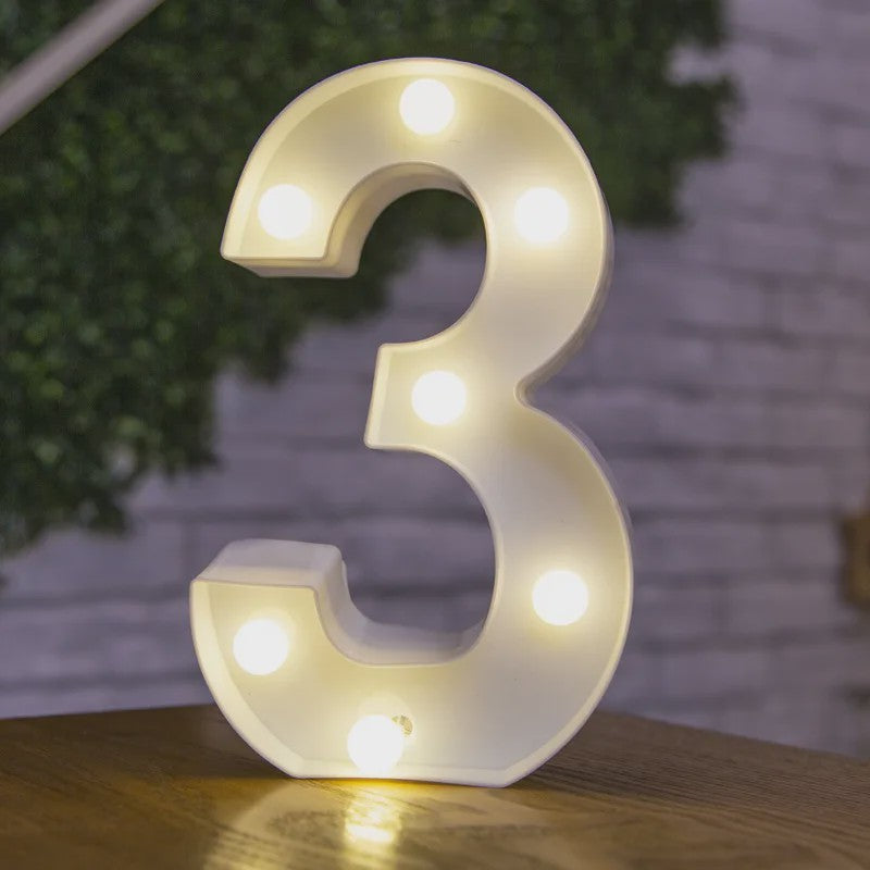 Decoratieve LED Letter & Cijfer Lampen - Creëer Sfeer met Warm Licht