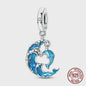 925 Sterling Zilveren Bedel Set: Dolfijn, Zeepaardje & Octopus - Blauw - DIY Armband Sieraden