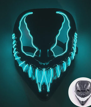 Verlicht LED Neon Purge Masker met Fiber Optic Handschoenen - Halloween & Feest