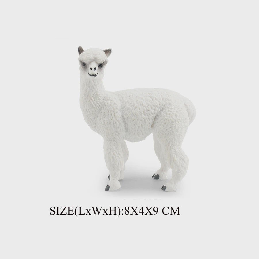 Realistische Alpaca & Kameel Figuren Set - Handgeschilderd, Educatief Speelgoed