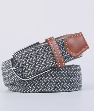 Unisex Gevlochten Elastische Riem met Pin Gesp - 107-130cm