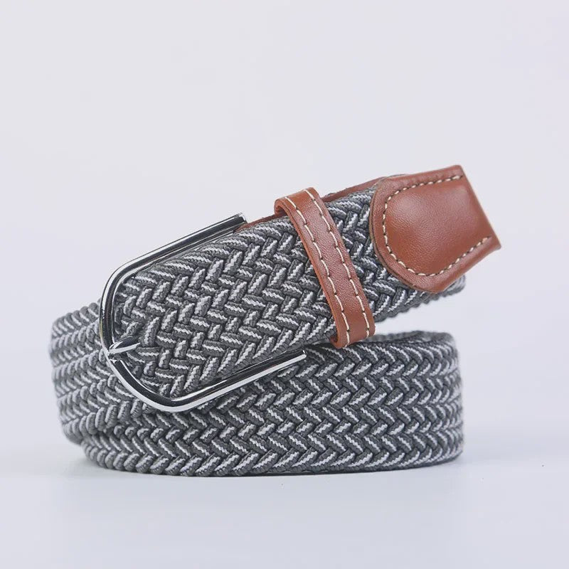 Unisex Gevlochten Elastische Riem met Pin Gesp - 107-130cm