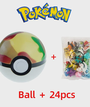 Set van 24 Pokemon Figuren - Diverse Stijlen, 2-3cm - Pikachu, Pokeball & Meer - Leuk Cadeau