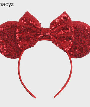 Chique Sequin Mickey Oortjes Diadeem met Strik - Feestelijk Haaraccessoire voor Kinderen & Dames