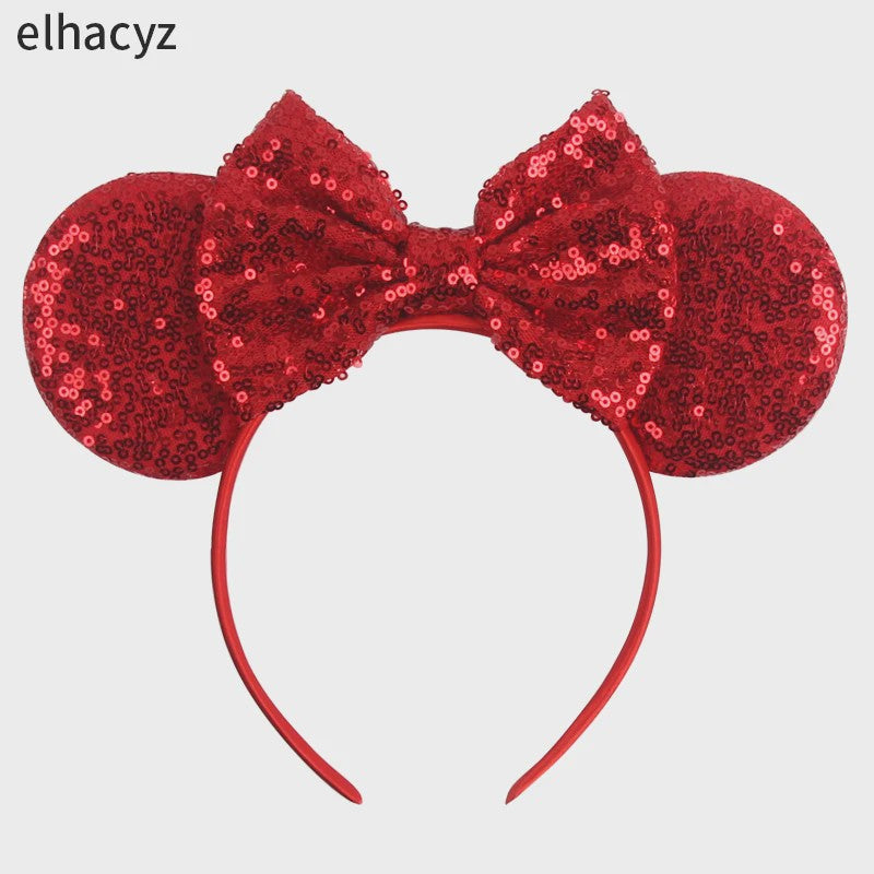 Chique Sequin Mickey Oortjes Diadeem met Strik - Feestelijk Haaraccessoire voor Kinderen & Dames