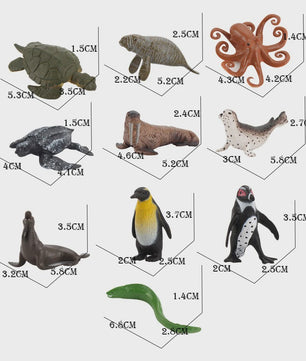 Plastic Dieren Speelgoed Collectie: Zee, Land & Insecten Miniatuur Set voor Kinderen