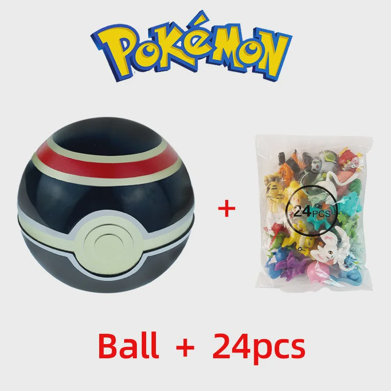 Set van 24 Pokemon Figuren - Diverse Stijlen, 2-3cm - Pikachu, Pokeball & Meer - Leuk Cadeau