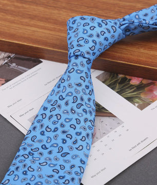 Klassieke Heren Strikdas - Imitatie Zijde met Polka Dot & Bloemendessin
