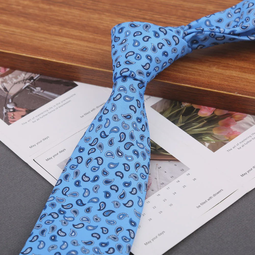 Klassieke Heren Strikdas - Imitatie Zijde met Polka Dot & Bloemendessin