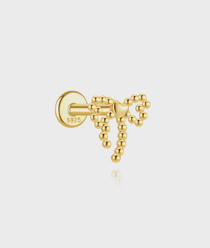 925 Sterling Zilveren Kolibrie Oorbellen Dames - 18K Goudkleurig Platte Achterkant Studs