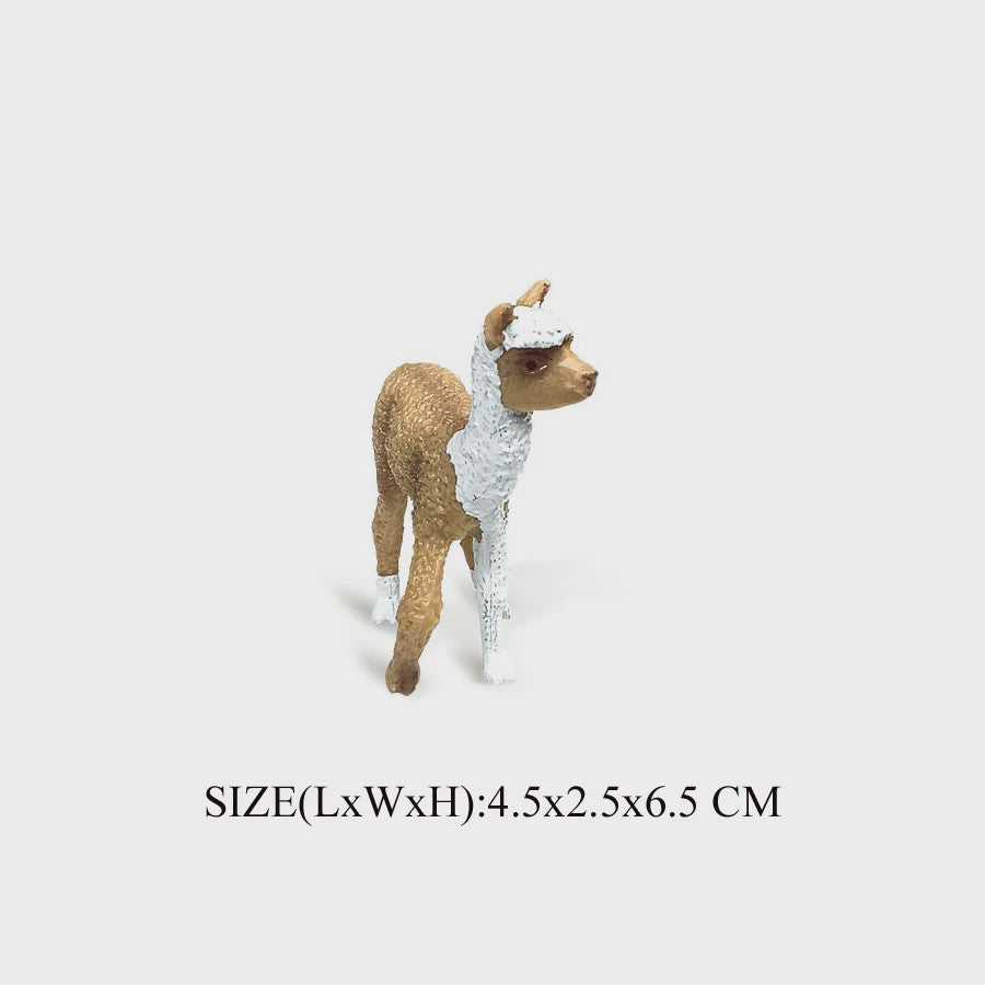Realistische Alpaca & Kameel Figuren Set - Handgeschilderd, Educatief Speelgoed