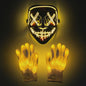 Verlicht LED Neon Purge Masker met Fiber Optic Handschoenen - Halloween & Feest